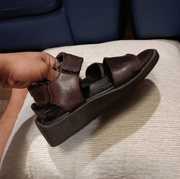 Prada Leather Sandals Adjustable Ankle Straps Y2K Women's Size 36.5 Usa 6.5 - Picture 4 of 8